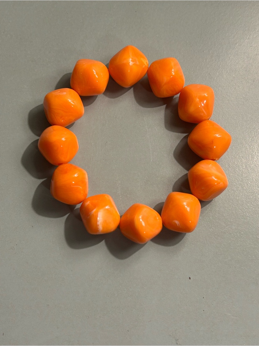 Orange Beaded Stretch Bracelet - Women Jewelry